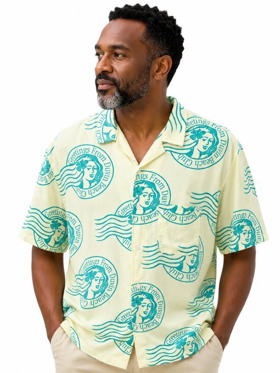 Duvin Other - Duvin Keylime Beach Club Button Up XL Retro Camp Collar Shirt